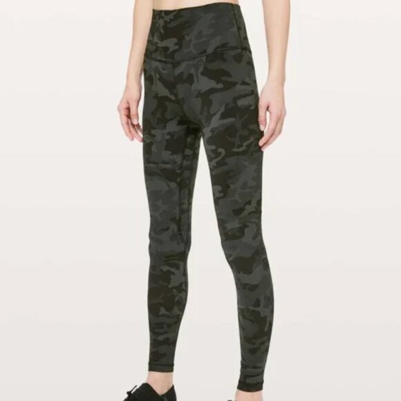 Lululemon Align Leggings Camo Gator Green - Picture 1 of 5